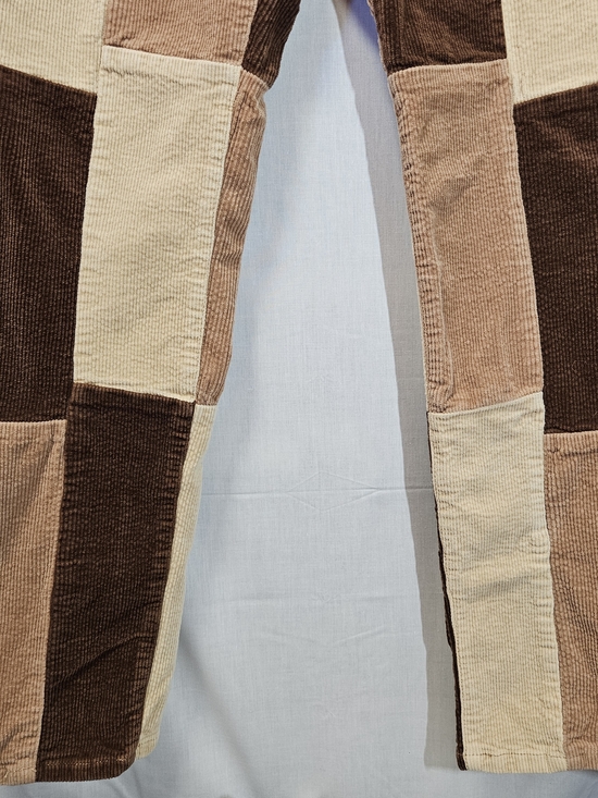 Mens Pacsun Patchwork Corduroy Jogger Pants - Brown/Beige - Picture 11 of 14